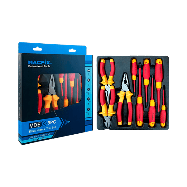 9PC Electrician Insulation VDE Screwdriver and Pliers Set MACFIX